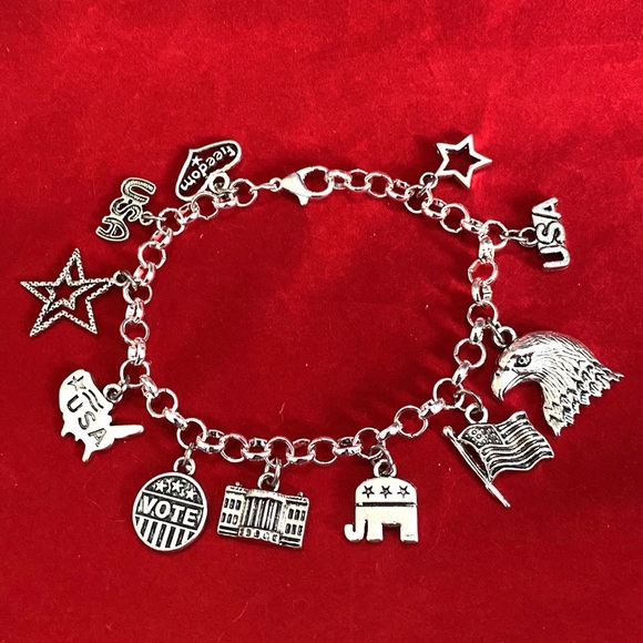 Vote Republican Charm Bracelet GOP Politics - Picture 5 of 5